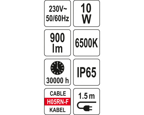 Переносний прожектор SMD LED 10 Вт YATO YT-81836