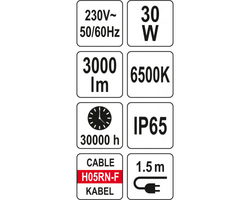 Переносной прожектор SMD LED 30 Вт YATO YT-81838