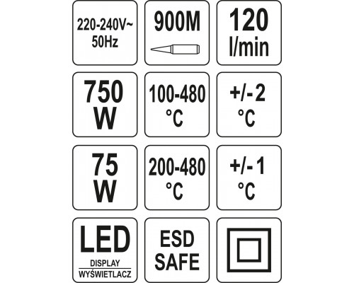 Паяльна станція 75 Вт Hot Air YATO YT-82458