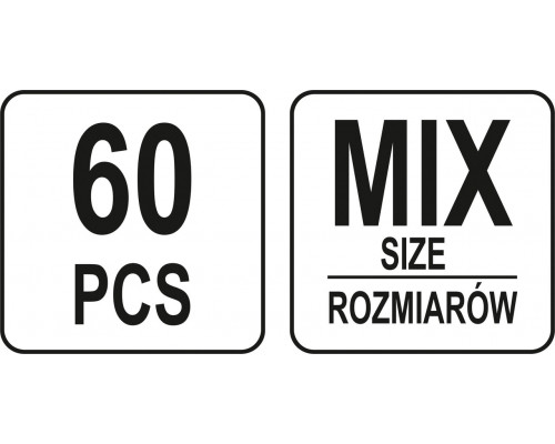 Комплект колодок для шківів 60 шт YATO YT-06793