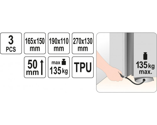 Комплект монтажних подушок 3 шт YATO YT-67385