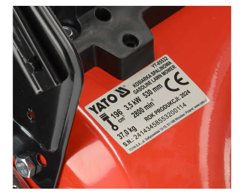 Бензинова газонокосарка 53 см з приводом 196 см³ YATO YT-85532