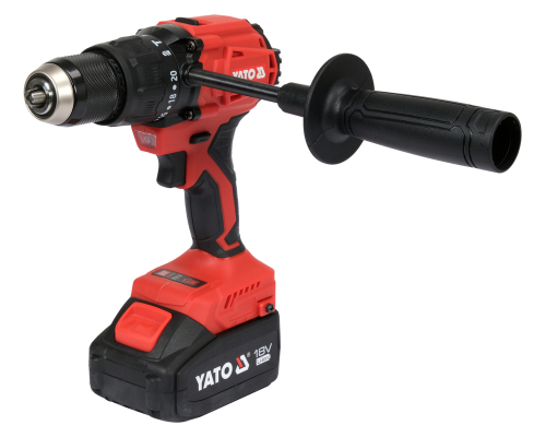Безщітковий акумуляторний ударний дриль 18В 120Нм з двома акумуляторами та заряд. пристроєм YATO YT-8277915