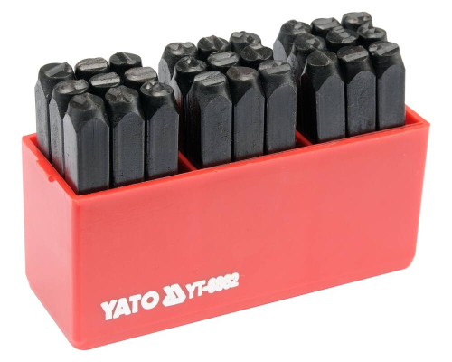 Клейма (штампи) буквені латинські шрифт 6 мм 27 шт YATO YT-6862