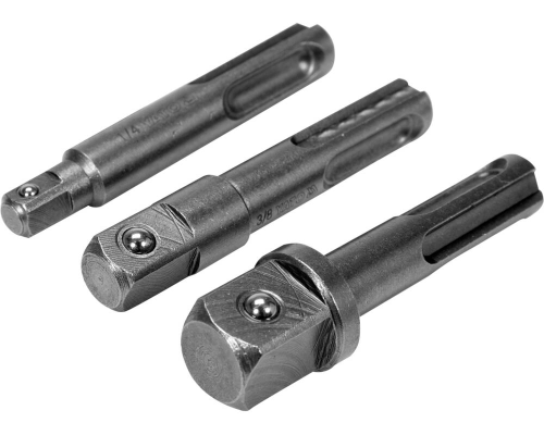 Комплект перехідників SDS-PLUS для розеток-1/4", 3/8", 1/2" YATO YT-04686