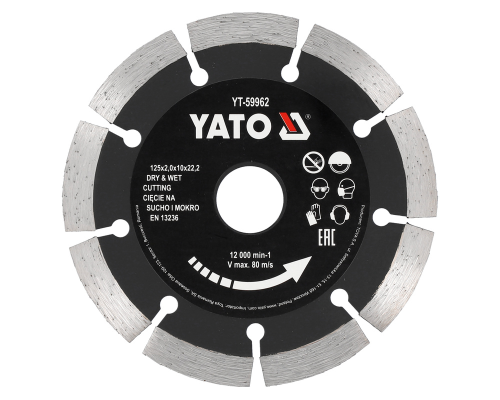 125-мм сегментований алмазний диск з високим сегментом YATO YT-59962