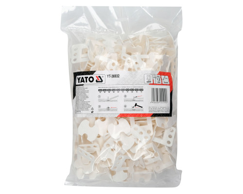 Система, кліпси, ворота для вирівнювання плитки Y1мм 200 шт. YATO YT-36932