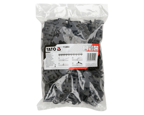 Система, кліпси, клапани для вирівнювання плитки Y2мм 200 шт. YATO YT-36942