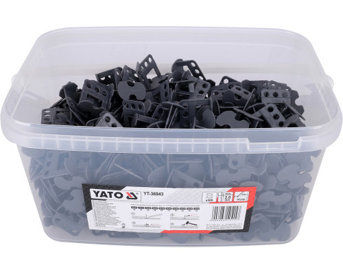 Система, кліпси, клапани для вирівнювання плитки Y2мм 500 шт. YATO YT-36943