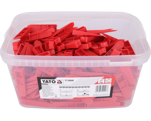 Система, клини для вирівнювання плитки Y1 мм 300 шт. YATO YT-36946