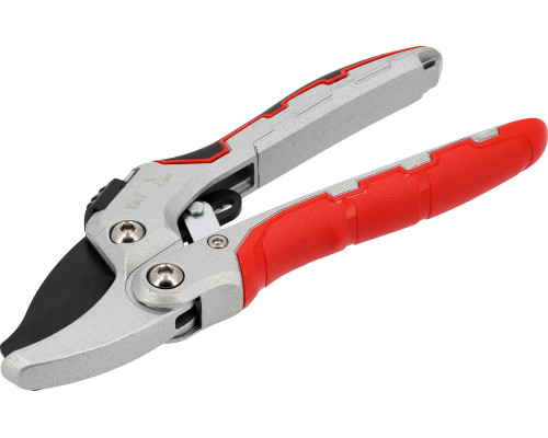 Алюмінієвий секатор із ковадлом 190 мм з тріскачкою і фіксатором відкриття YATO YT-88122