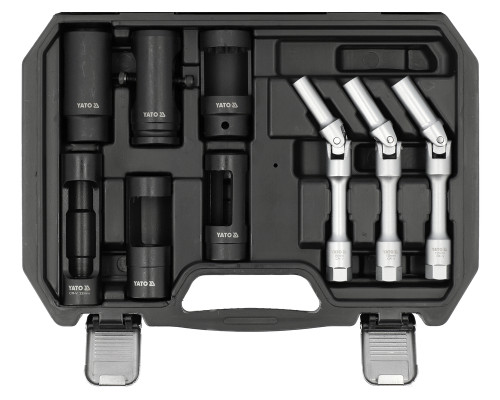 Комплект головок для свічок накалювання й форсунок 9 шт. YATO YT-05349
