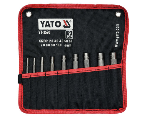 Набір пробійників для шкіри 2-9 мм 9 шт. YATO YT-3590
