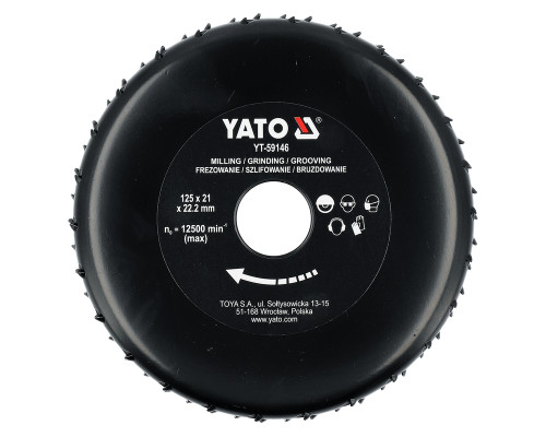 Диск шліфувальний зубчастий обдирковий торцевий для КШМ 125х22.2 мм YATO YT-59146