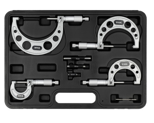 Набір із 4 зовнішніх мікрометрів YATO YT-72304