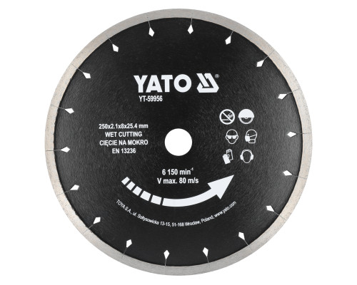 Диск для керамічної та кам'яної плитки (вологий) 250 мм YATO YT-59956