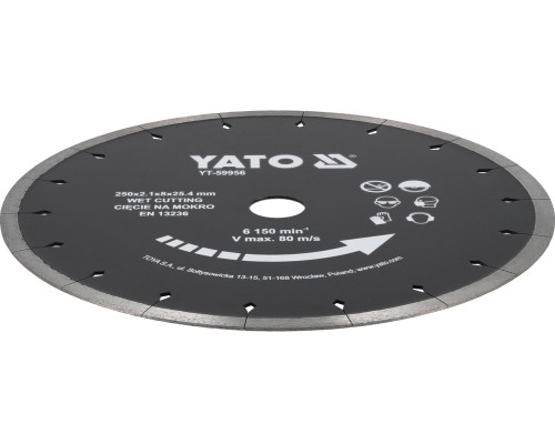 Диск для керамічної та кам'яної плитки (вологий) 250 мм YATO YT-59956