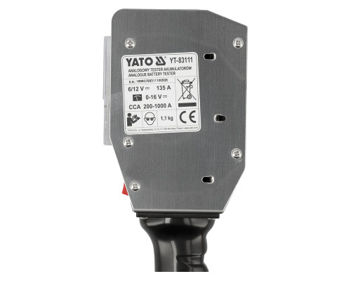 Тестер акумуляторів 6/12 В YATO YT-83111