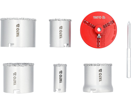 Набір вольфрамових корончастих свердел 33-83 мм, 7 шт. YATO YT-43920