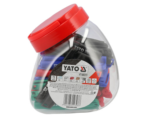 Набір міні-маркерів для технічних цілей, 72 шт. /Чорний-зелений-синій-червоний YATO YT-69311