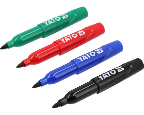 Набір міні-маркерів для технічних цілей, 72 шт. /Чорний-зелений-синій-червоний YATO YT-69311