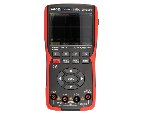 Осцилограф 3 в 1, мультиметр, генератор 280MSA/S 50 МГц YATO YT-730944