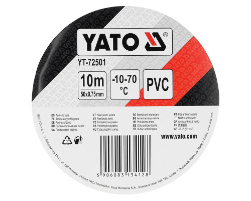 Черная противоскользящая лента 50мм х 10м YATO YT-72501