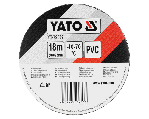 Черная противоскользящая лента 50мм х 18м YATO YT-72502