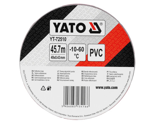 Светоотражающая лента 49мм x 45.7м самоклеящаяся YATO YT-72510