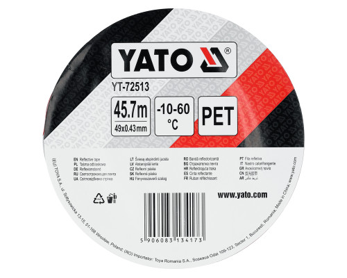 Светоотражающая лента 49 мм x 45.7 м самоклеящаяся YATO YT-72513