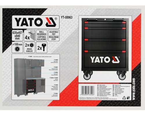 Сервісна шафа з 4 шухлядами YATO YT-08963