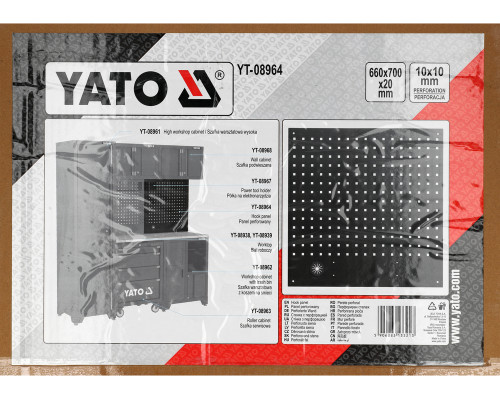 Перфорована інструментальна панель із наскрізним отвором YATO YT-08964