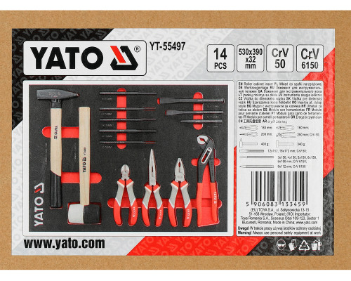 Вставка из ЭВА-материала с инструментами 14 детали YATO YT-55497