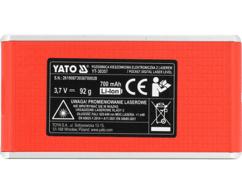 Карманный уровень с лазером YATO YT-30357