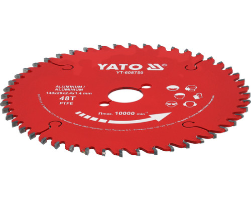 Диск отрезной для алюминия TCT PTFE 140x20x48T YATO YT-608750