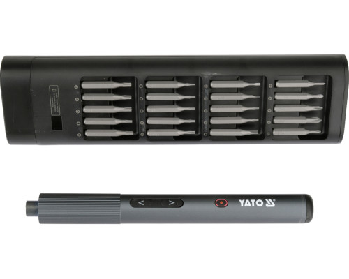 Аккумуляторная прецизионная отвертка 4 В с насадками 21 шт. YATO YT-25765