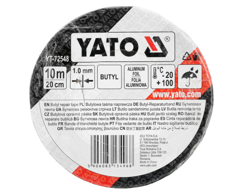 Бутиловая лента 200 мм x 10 м YATO YT-72548