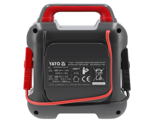 Безакумуляторний пусковий пристрій на конденсаторах YATO YT-83070