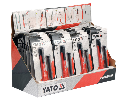Автоматичний олівець для теслярів/мулярів з 6 графітовими картриджами YATO YT-69281
