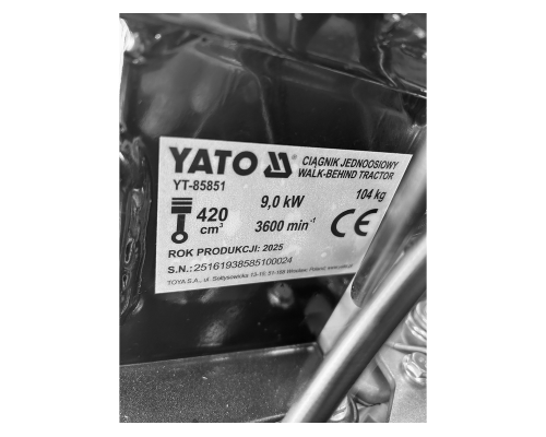 Одновісний трактор-тягач 420 см³ YATO YT-85851