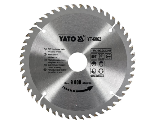 Пиляльний диск WIDIA для дерева 184х50Тх30мм YATO YT-6062