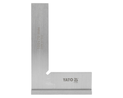 Сталевий розміточний кутник з направляючою планкою 100x70 мм YATO YT-70761