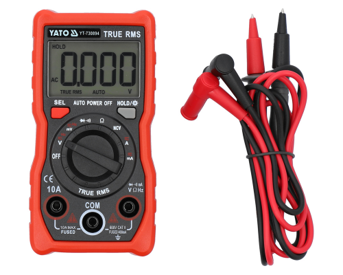Цифровий мультиметр TRUE RMS LCD 4000 YATO YT-730894