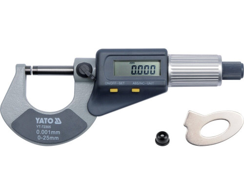 Мікрометр електронний 0-25 мм з цифровим дисплеєм YATO YT-72305
