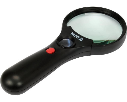 Двооб'єктивна лупа 3х/45х зі світлодіодним підсвічуванням YATO YT-73845