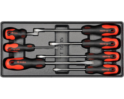 Набір викруток з плоским наконечником  7 шт в ложементі YATO YT-5535