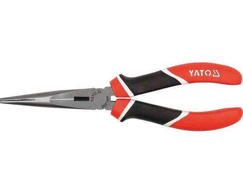 Плоскогубці подовжені прямі 200 мм, трикольорові ручки YATO YT-1944