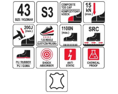 Напівчеревики робочі PARAN S3 YATO YT-80654 розмір 43