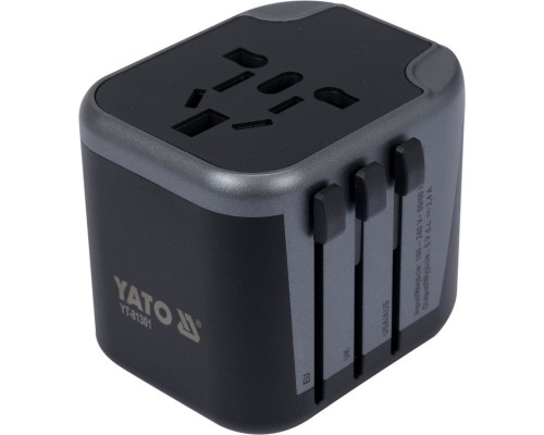 Адаптер із вбудованим зарядним пристроєм з двома портами USB YATO YT-81301