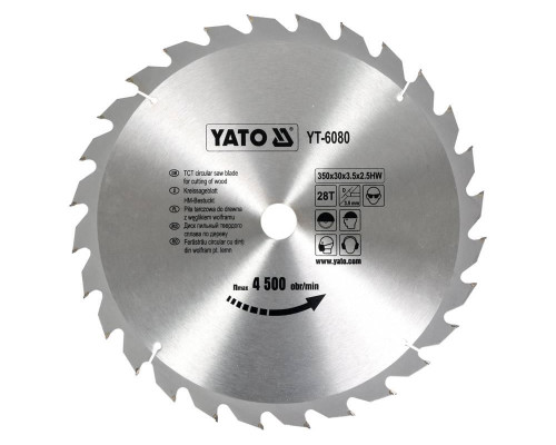 Пиляльний диск WIDIA для дерева 350x28Tx30мм YATO YT-6080